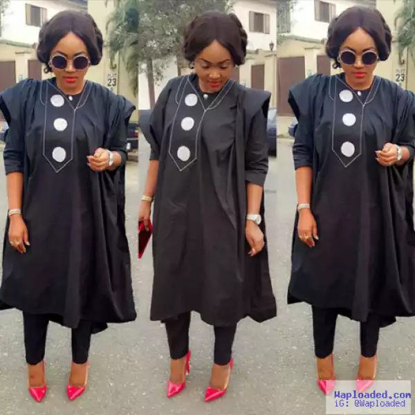 Photos: Actress Mercy Aigbe Steps Out In Agbada